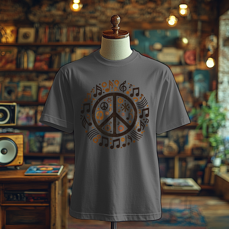 Peace & Music Symbols - T-Shirt