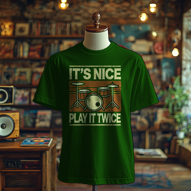 It's Nice, Play it Twice - Drum Set Edition - T-Shirt