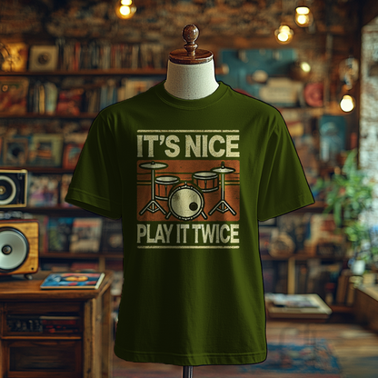 It's Nice, Play it Twice - Drum Set Edition - T-Shirt