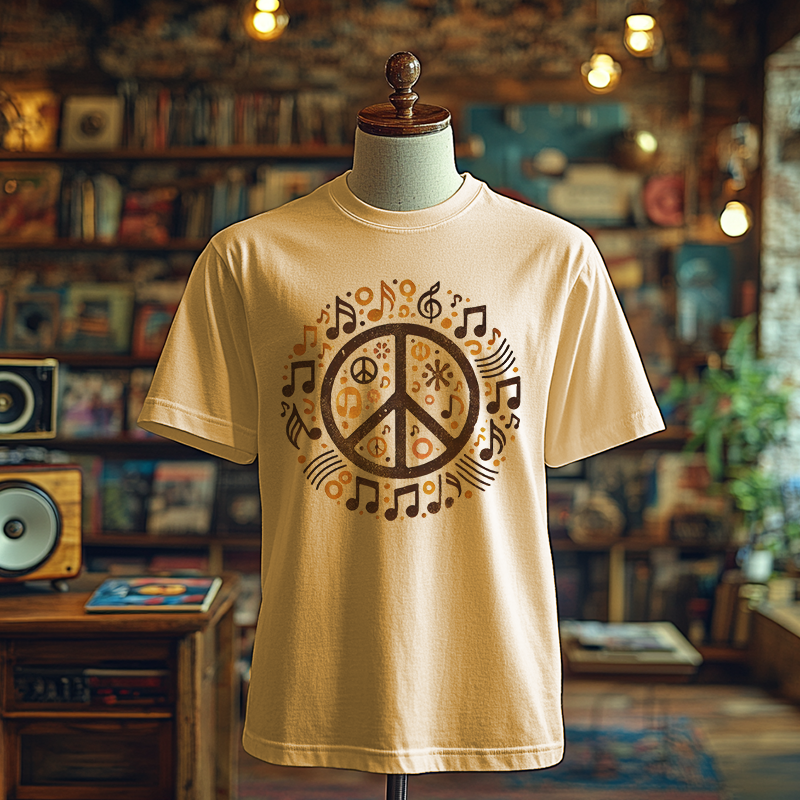 Peace & Music Symbols - T-Shirt