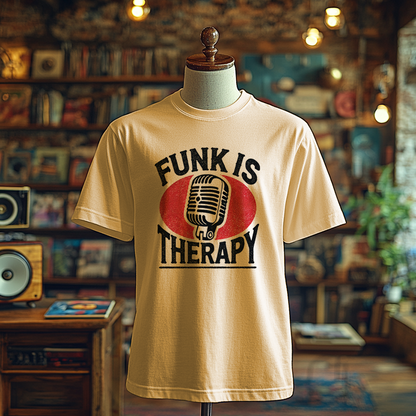 Funk is Therapy Microphone T-shirts, Funky Printed T-Shirts, Funky Shirts for Men and Woman