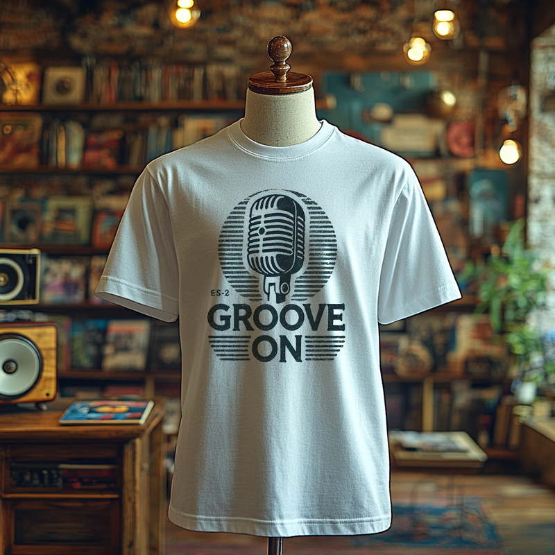 Groove On Microphone Funky T-shirts, Funky Printed T-Shirts, Funky Shirts for Men and Woman