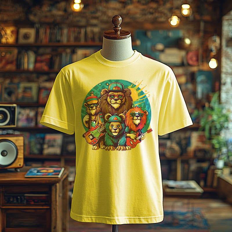 Funky Lion Band T-shirts, Funky Printed T-Shirts, Funky Shirts for Men and Woman